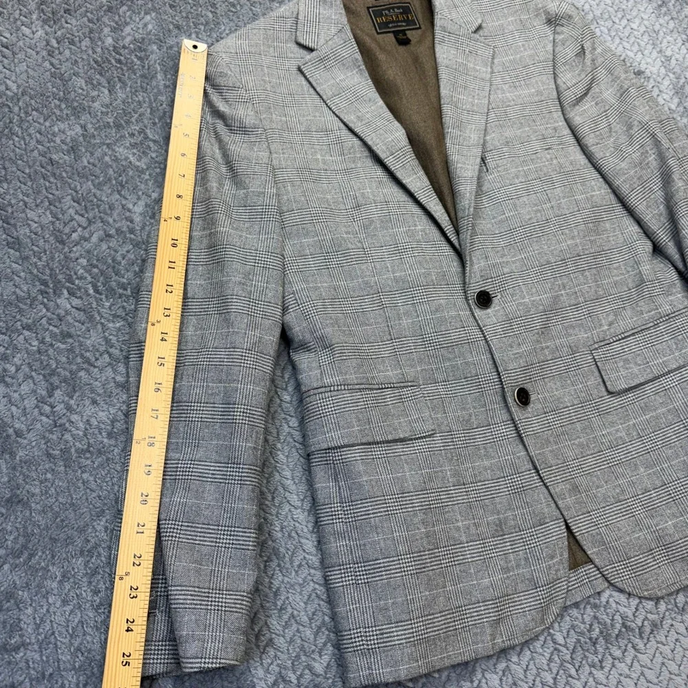 Jos. A. Bank Reserve Blazer Mens M Tailored Grey Glen Plaid Sport Coat Business